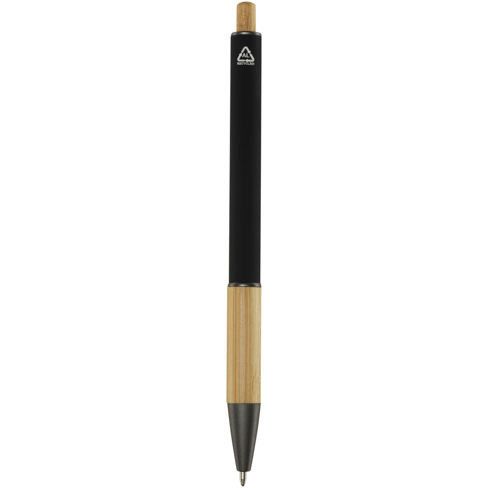 Penna a sfera in alluminio riciclato Darius (inchiostro nero) personalizzato con logo - Pubblienne