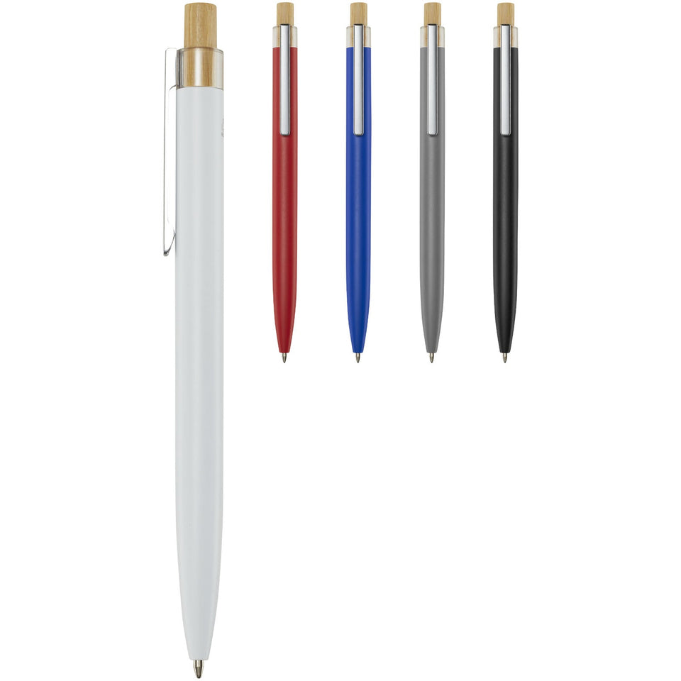 Penna a sfera in alluminio riciclato Nooshin (inchiostro blu) personalizzato con logo - Pubblienne