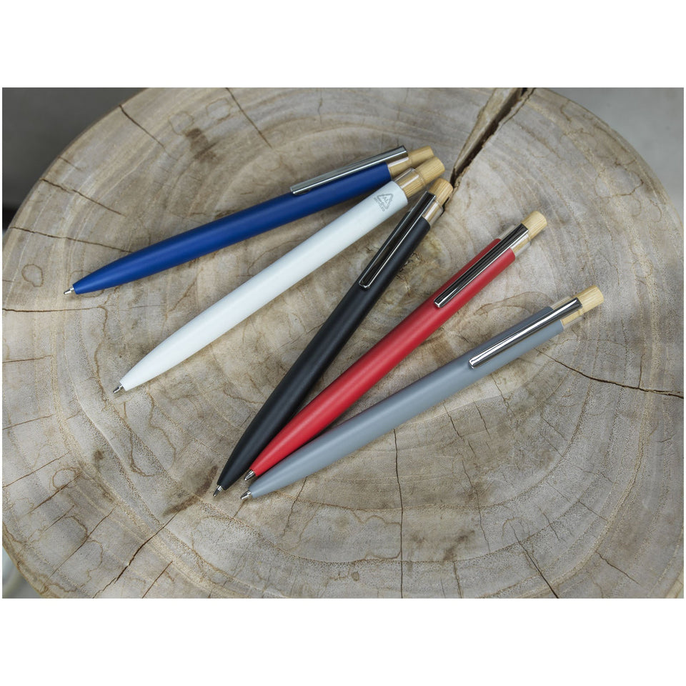 Penna a sfera in alluminio riciclato Nooshin (inchiostro blu) personalizzato con logo - Pubblienne