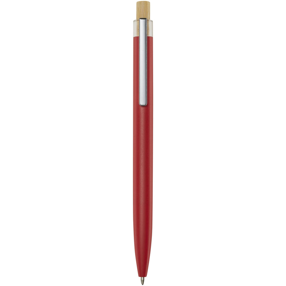 Penna a sfera in alluminio riciclato Nooshin (inchiostro blu) personalizzato con logo - Pubblienne