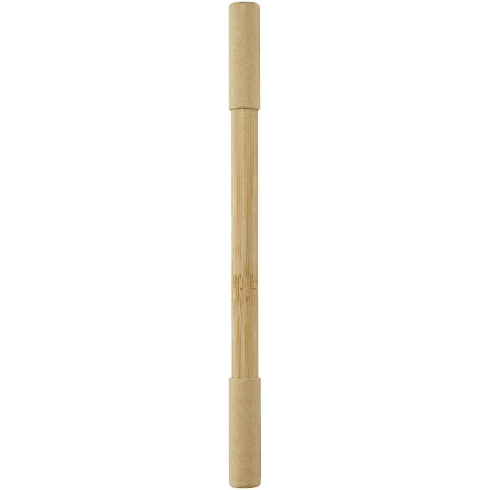 Coppia di penne in bambù Samambu (inchiostro blu) personalizzato con logo - Pubblienne