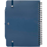 Blocco note formato A5 con copertina rigida in plastica recuperata in prossimità degli oceani e penna a sfera Thalaasa (inchi personalizzato con logo - Pubblienne