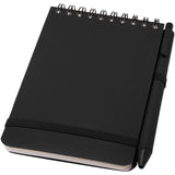 Blocco note formato A6 con copertina rigida in plastica recuperata in prossimità degli oceani e penna a sfera Thalaasa (inchi personalizzato con logo - Pubblienne