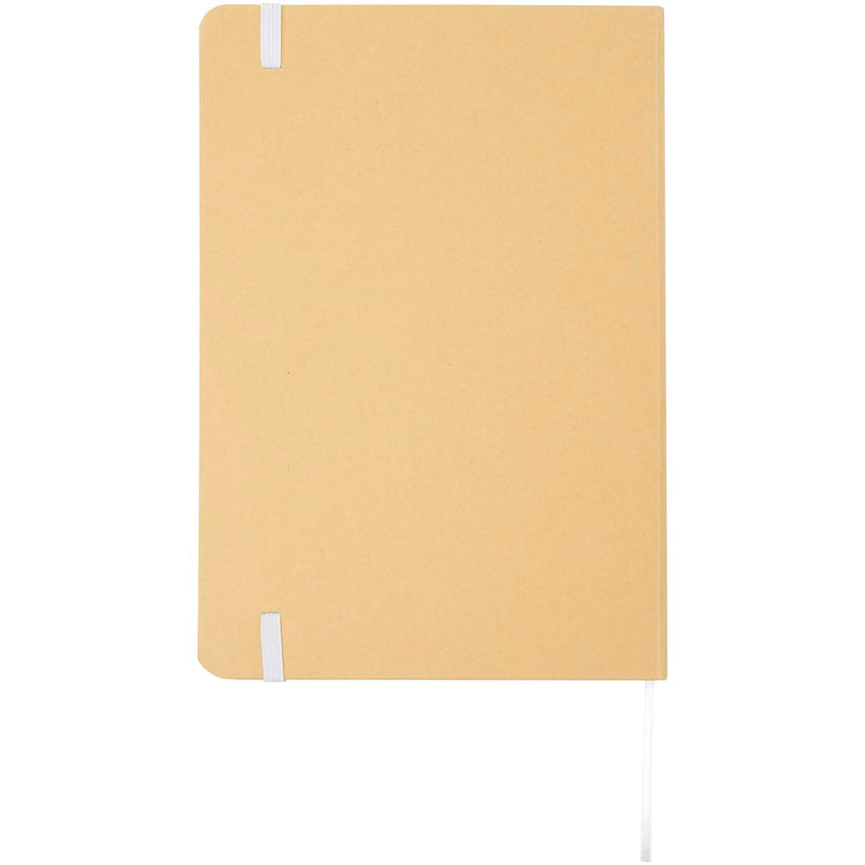 Blocco note formato A5 con copertina rigida di cartone riciclato Nelida personalizzato con logo - Pubblienne