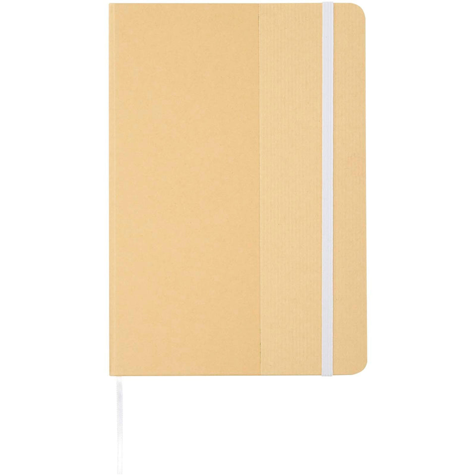 Blocco note formato A5 con copertina rigida di cartone riciclato Nelida personalizzato con logo - Pubblienne