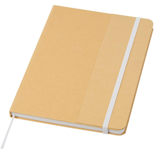 Blocco note formato A5 con copertina rigida di cartone riciclato Nelida personalizzato con logo - Pubblienne