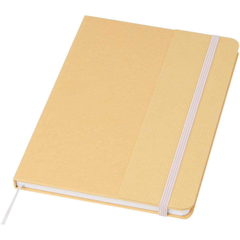Blocco note formato A5 con copertina rigida di cartone riciclato Nelida personalizzato con logo - Pubblienne