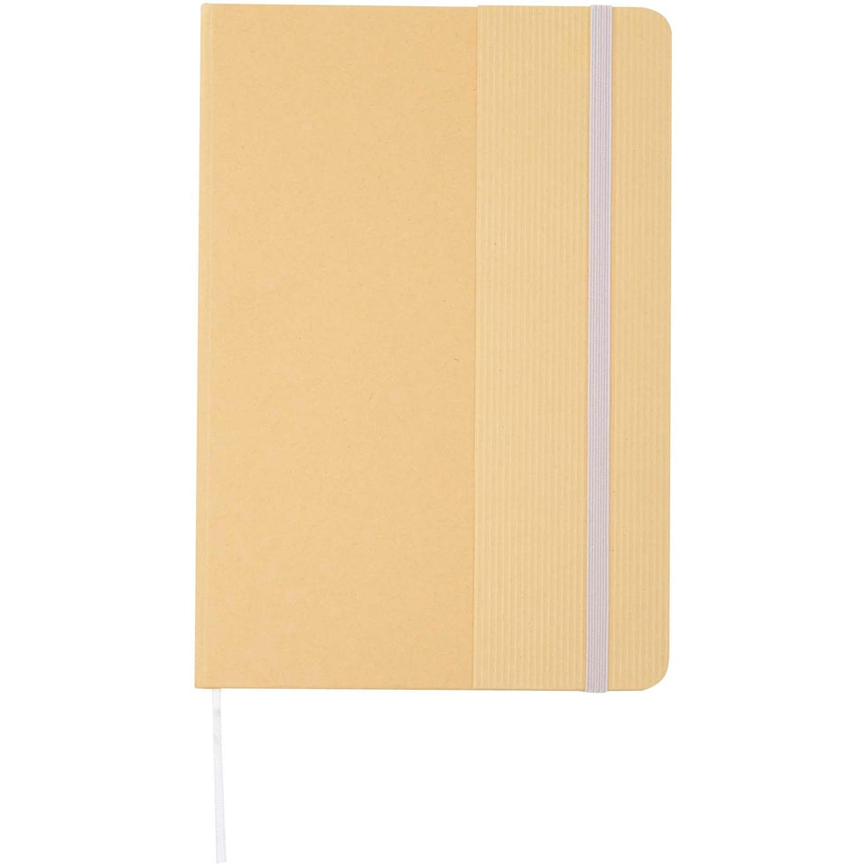 Blocco note formato A5 con copertina rigida di cartone riciclato Nelida personalizzato con logo - Pubblienne