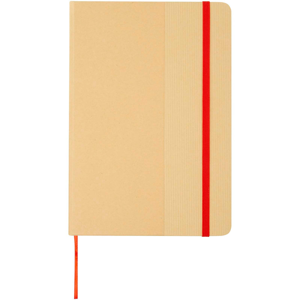 Blocco note formato A5 con copertina rigida di cartone riciclato Nelida personalizzato con logo - Pubblienne