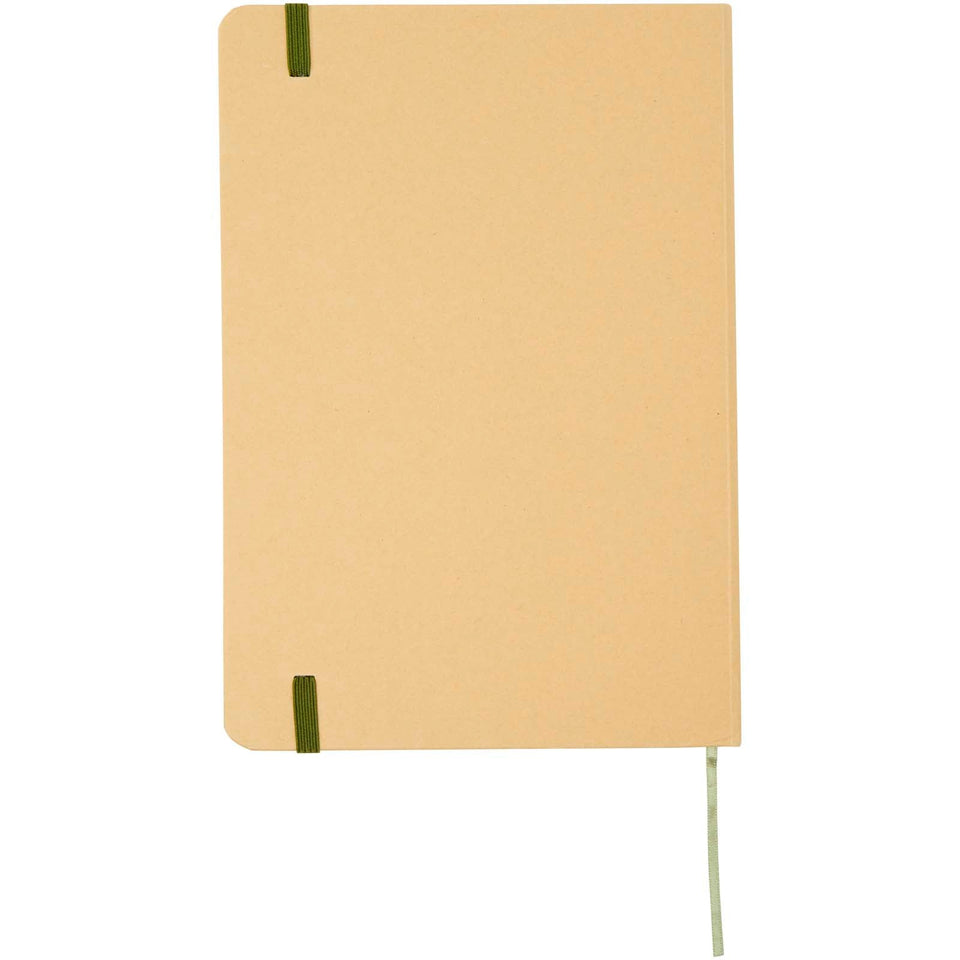 Blocco note formato A5 con copertina rigida di cartone riciclato Nelida personalizzato con logo - Pubblienne