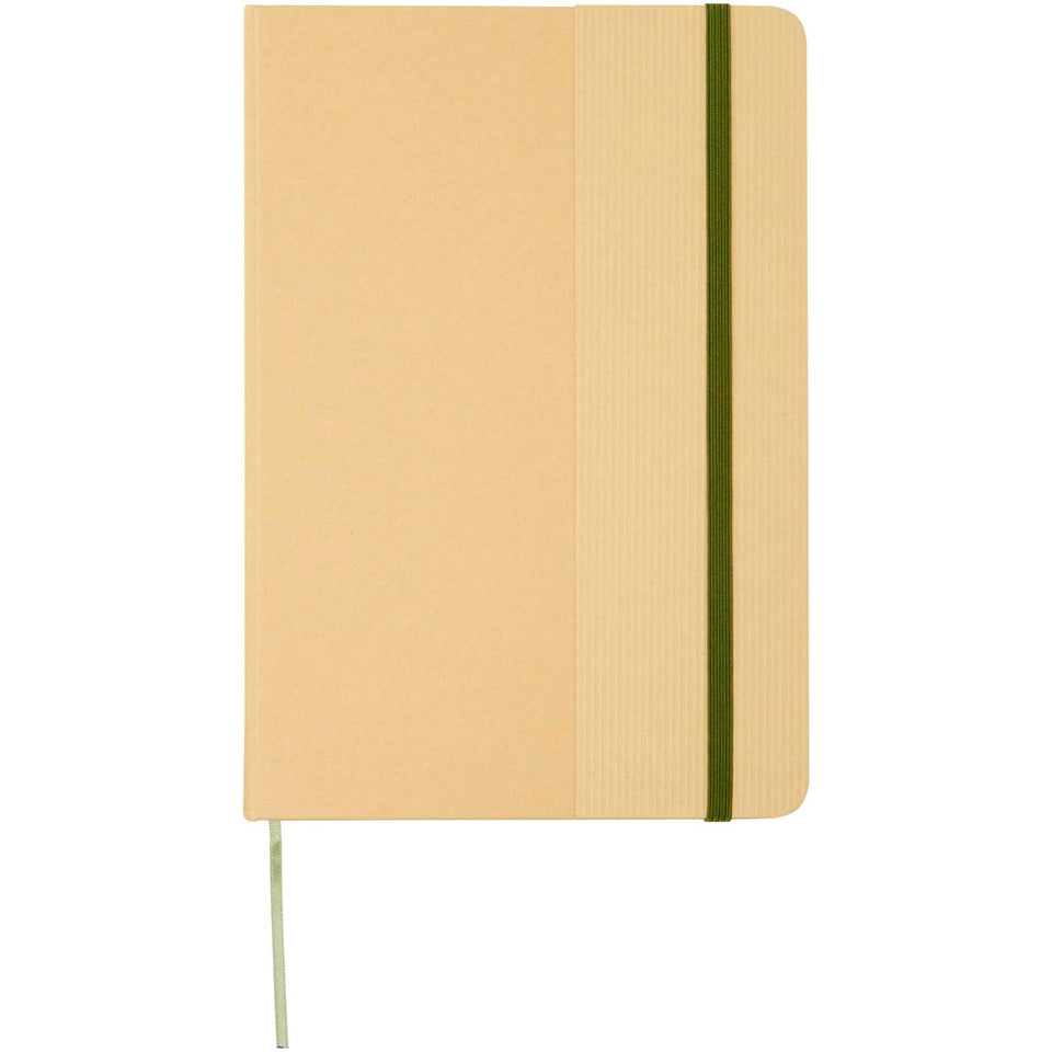 Blocco note formato A5 con copertina rigida di cartone riciclato Nelida personalizzato con logo - Pubblienne