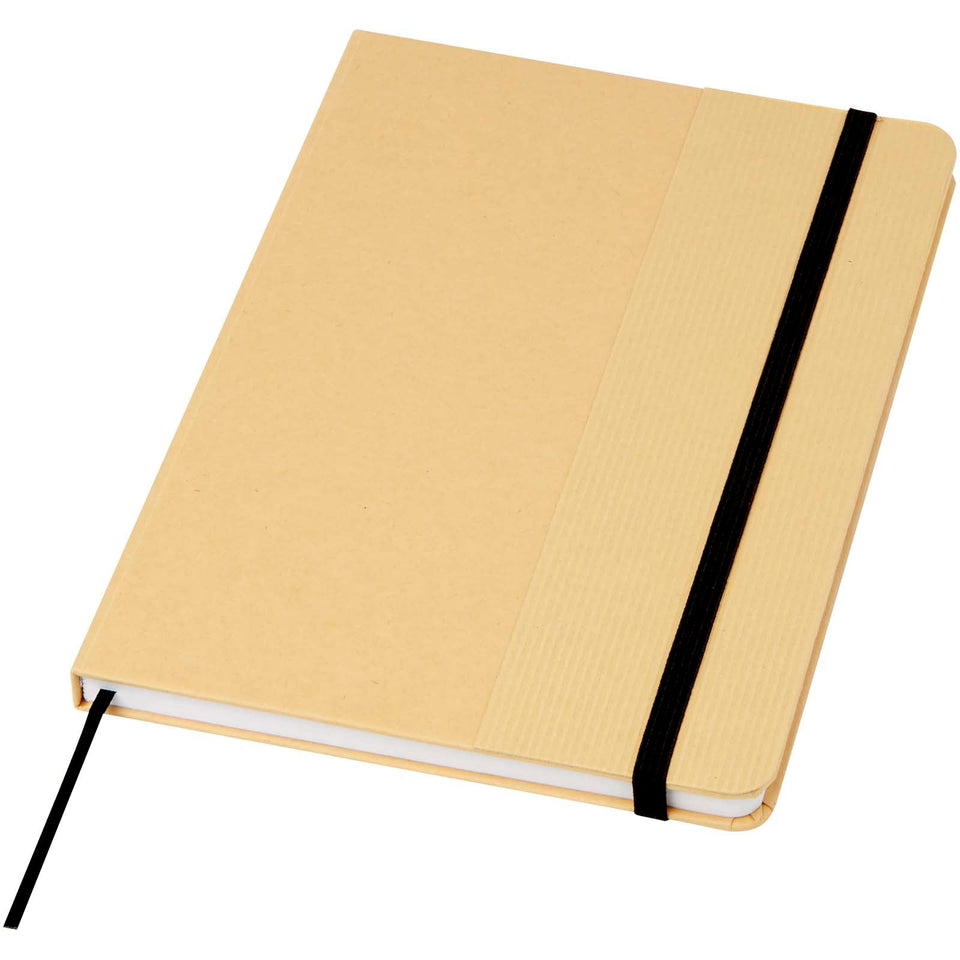Blocco note formato A5 con copertina rigida di cartone riciclato Nelida personalizzato con logo - Pubblienne