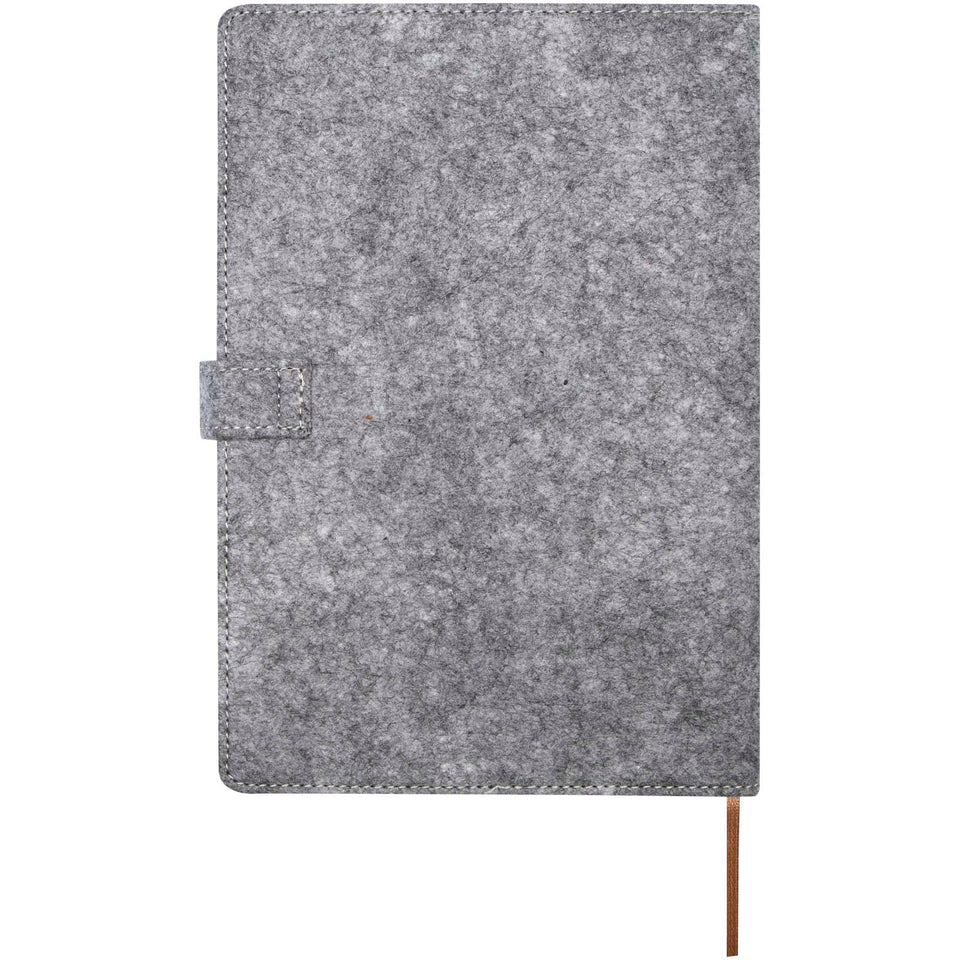 Blocco note formato A5 in sughero e feltro riciclato Viviana personalizzato con logo - Pubblienne