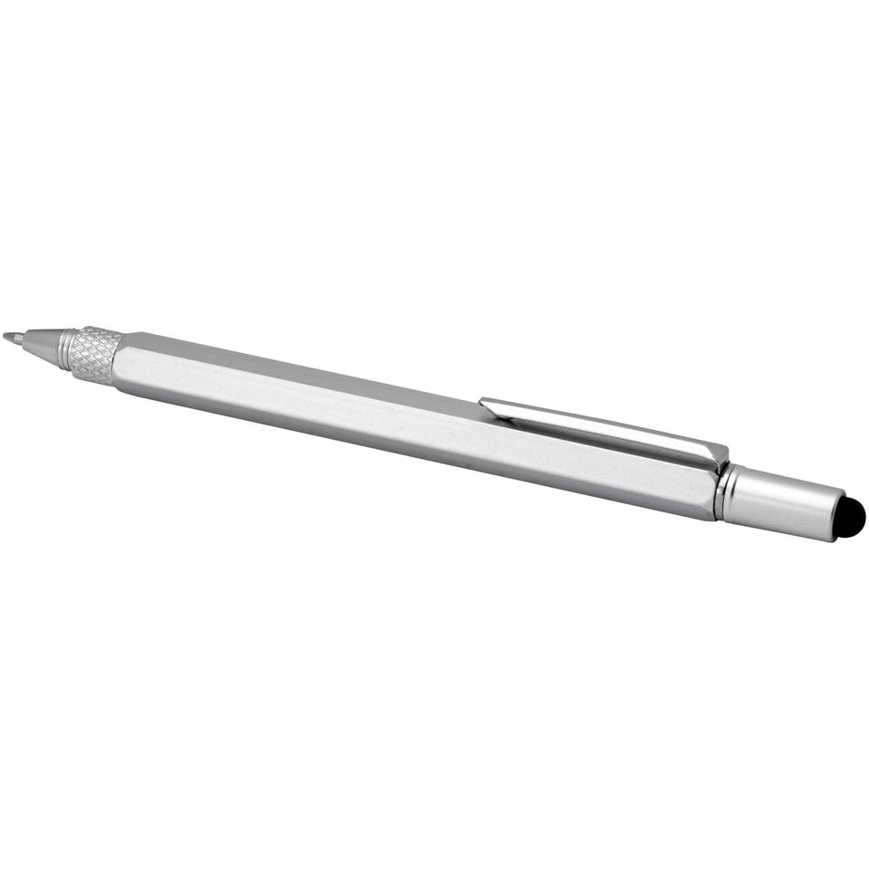 Penna multifunzione in alluminio riciclato Dora (inchiostro nero) personalizzato con logo - Pubblienne