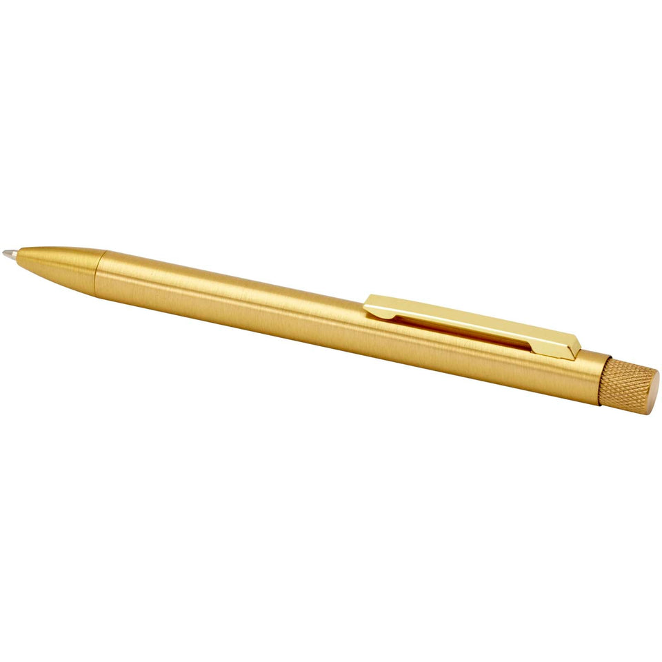 Penna a sfera in ottone riciclato Beatriz (inchiostro blu) personalizzato con logo - Pubblienne