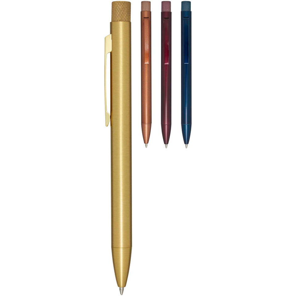 Penna a sfera in ottone riciclato Beatriz (inchiostro blu) personalizzato con logo - Pubblienne