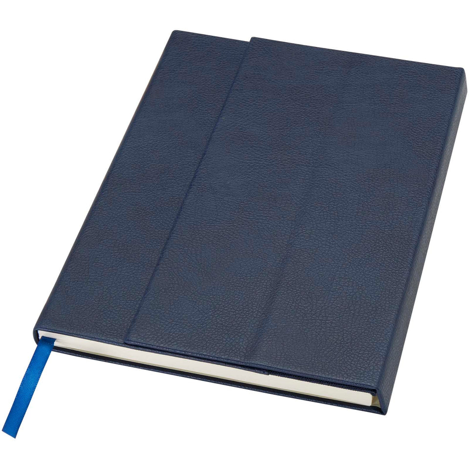 Blocco note formato A5 con copertina rigida in fibre di cuoio riciclate Alejandra personalizzato con logo - Pubblienne