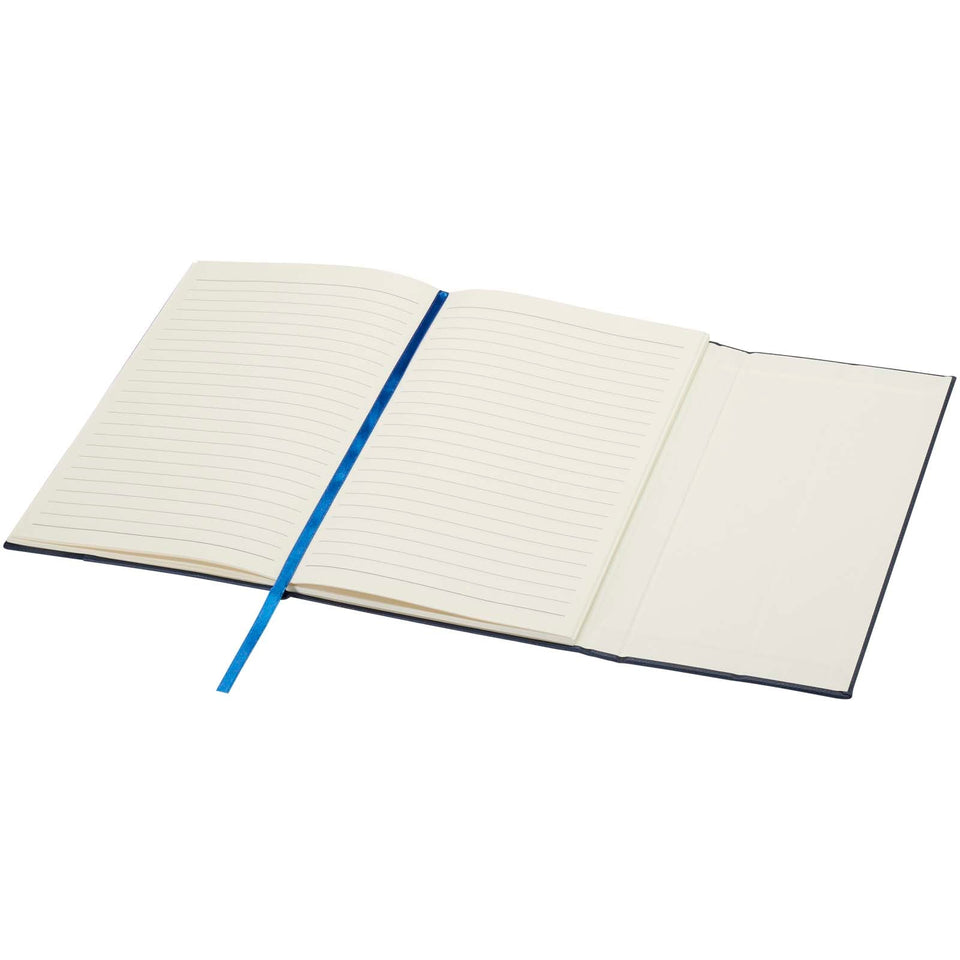 Blocco note formato A5 con copertina rigida in fibre di cuoio riciclate Alejandra personalizzato con logo - Pubblienne