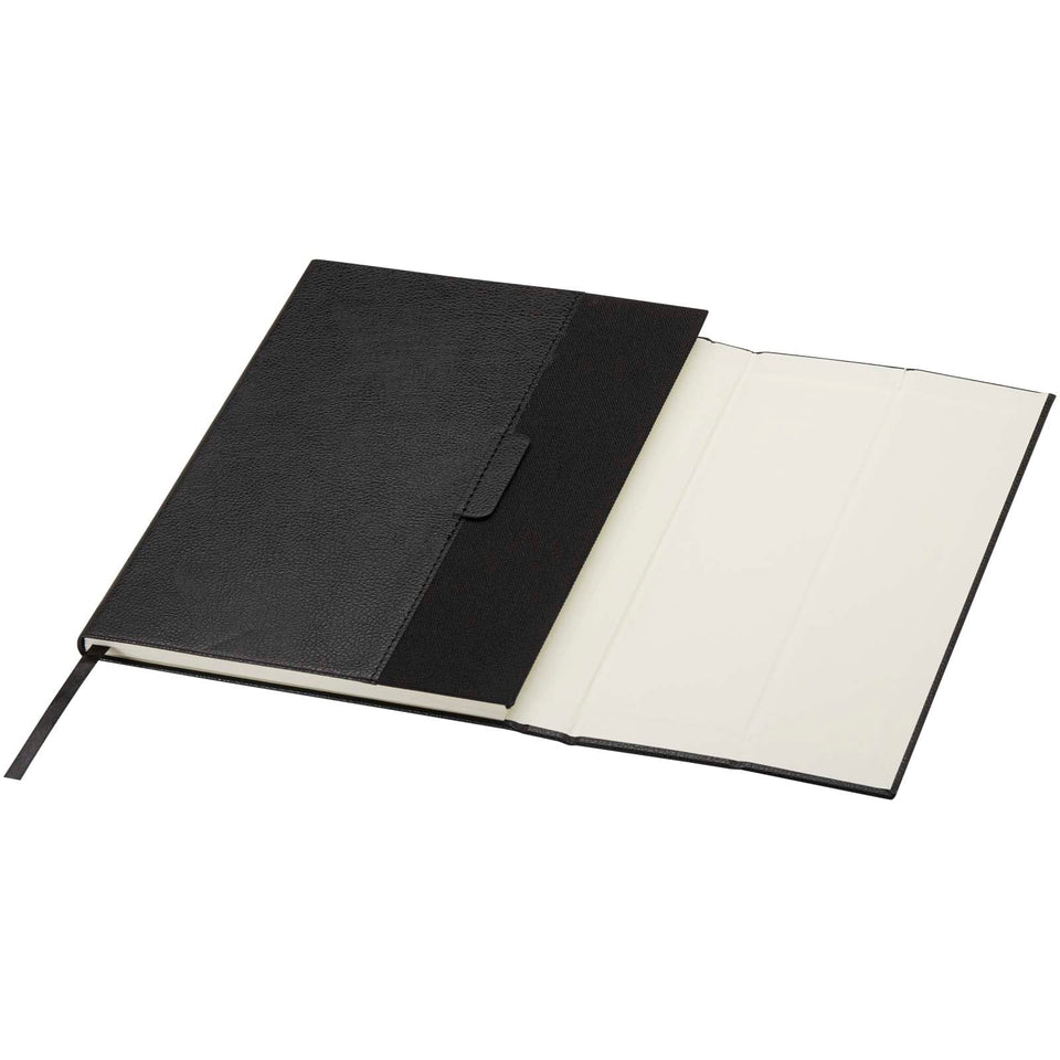 Blocco note formato A5 con copertina rigida in fibre di cuoio riciclate Alejandra personalizzato con logo - Pubblienne