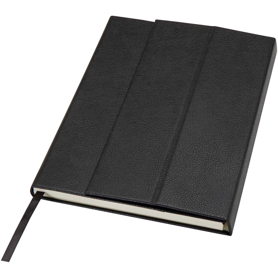 Blocco note formato A5 con copertina rigida in fibre di cuoio riciclate Alejandra personalizzato con logo - Pubblienne