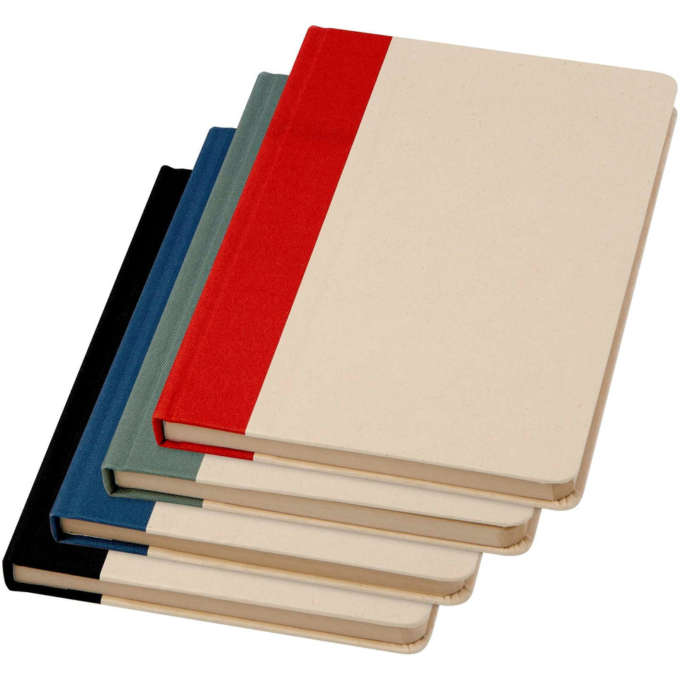 Blocco note formato A5 con copertina rigida in carta derivante dalla canna da zucchero Liliana personalizzato con logo - Pubblienne