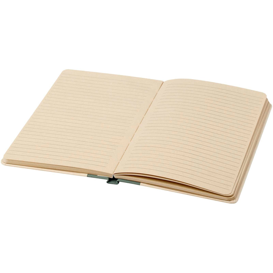 Blocco note formato A5 con copertina rigida in carta derivante dalla canna da zucchero Liliana personalizzato con logo - Pubblienne