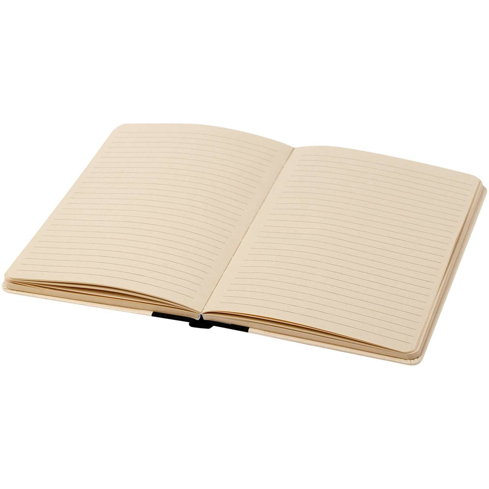 Blocco note formato A5 con copertina rigida in carta derivante dalla canna da zucchero Liliana personalizzato con logo - Pubblienne