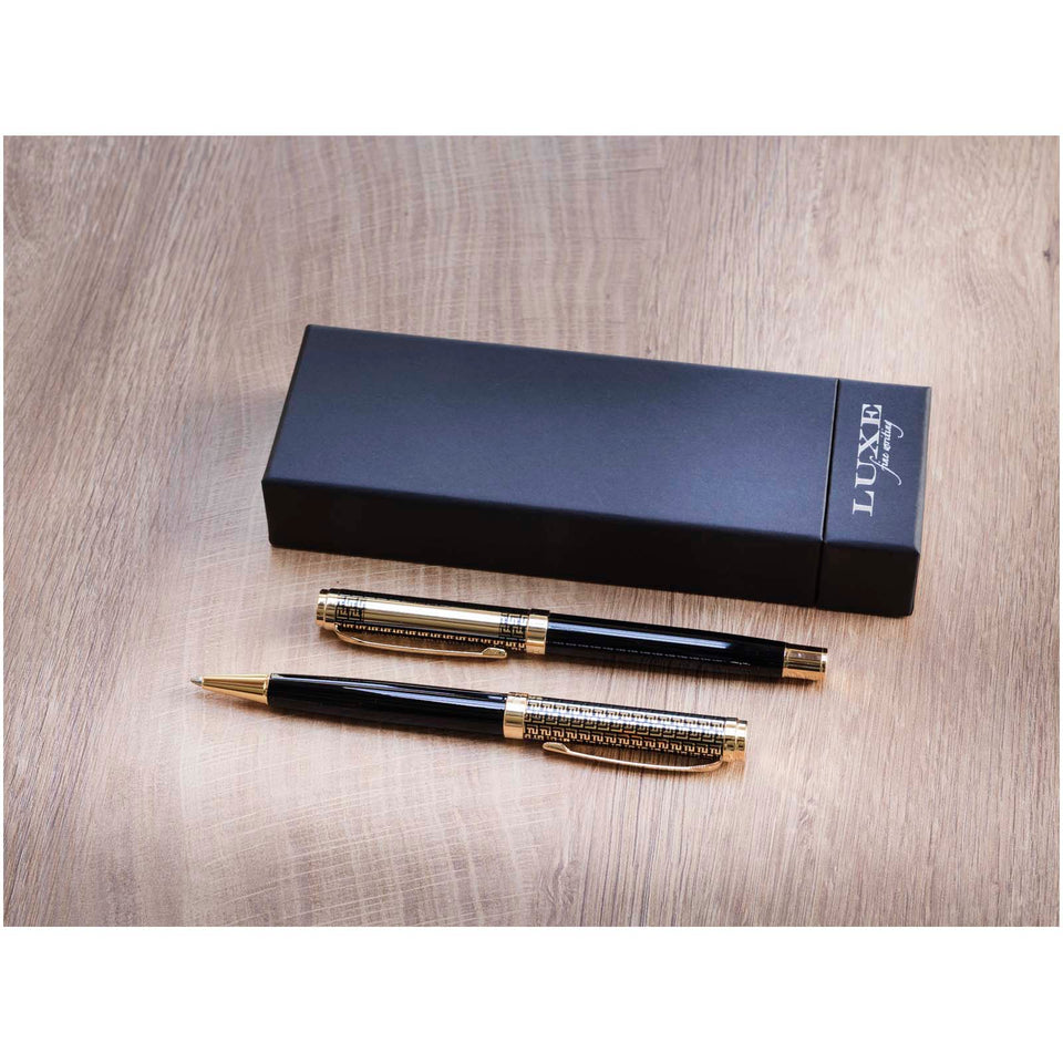 Set penne a sfera e roller Legato (inchiostro blu) personalizzato con logo - Pubblienne