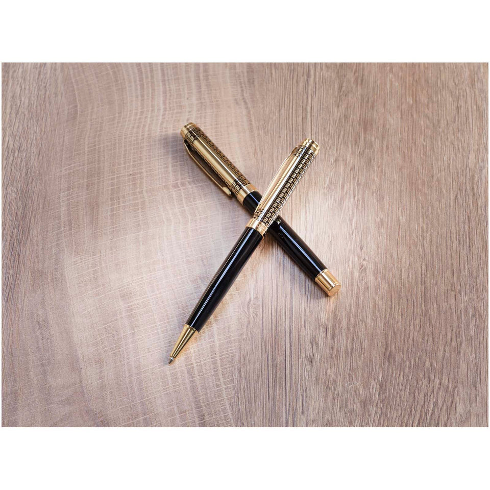 Set penne a sfera e roller Legato (inchiostro blu) personalizzato con logo - Pubblienne