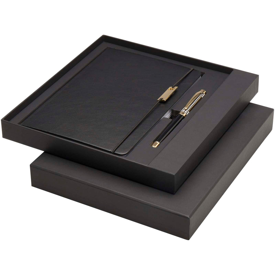 Set penne roller e blocco note in formato A5 Legato (inchiostro blu) personalizzato con logo - Pubblienne