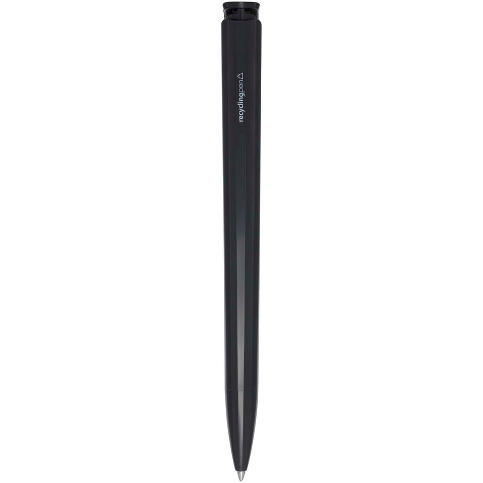 Penna a sfera in plastica riciclata Lucia (inchiostro nero) personalizzato con logo - Pubblienne