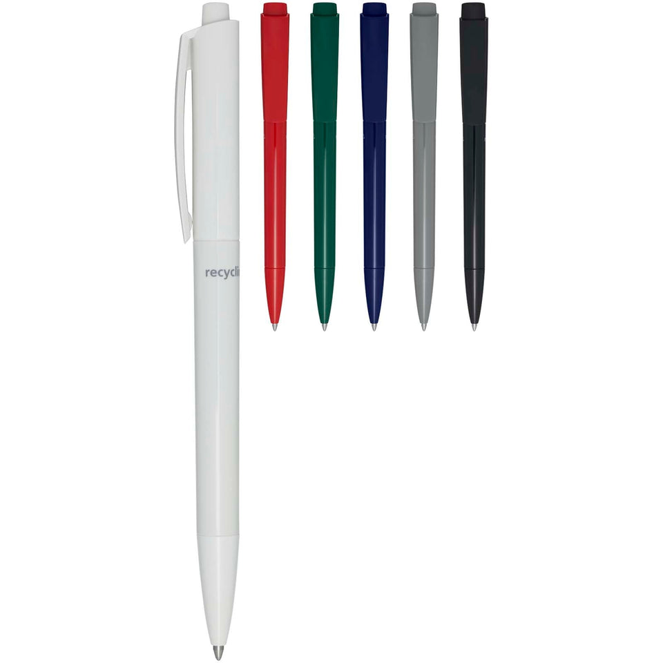 Penna a sfera in plastica riciclata Martha (inchiostro blu) personalizzato con logo - Pubblienne