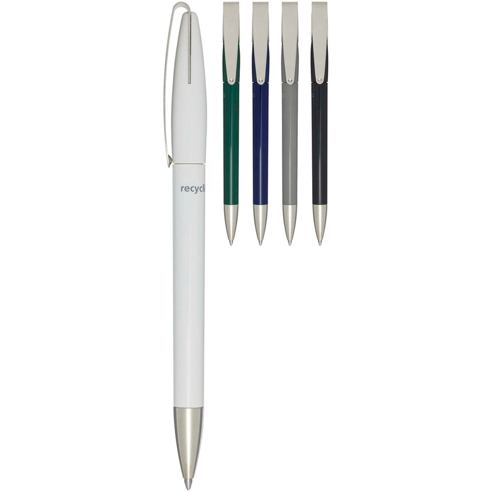 Penna a sfera in plastica riciclata Ana (inchiostro blu) personalizzato con logo - Pubblienne