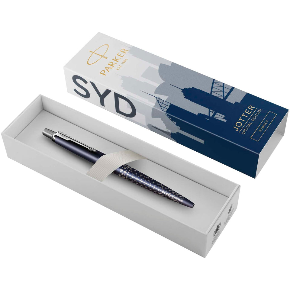 Penna a sfera Parker Jotter SE Global Icons (inchiostro blu) personalizzato con logo - Pubblienne