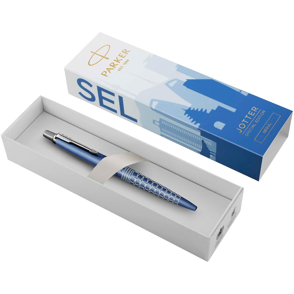 Penna a sfera Parker Jotter SE Global Icons (inchiostro blu) personalizzato con logo - Pubblienne