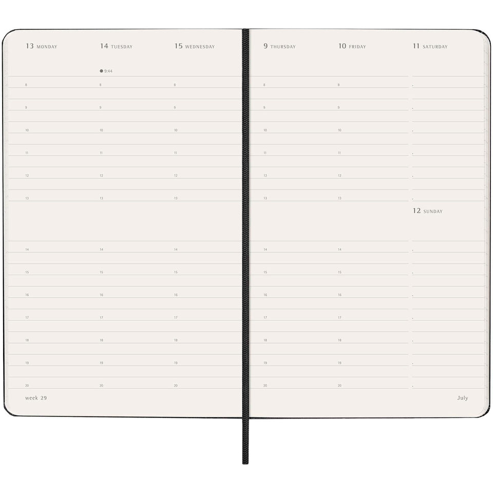 Agenda verticale 12 mesi formato L con copertina rigida Moleskine personalizzato con logo - Pubblienne
