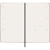 Agenda settimanale orizzontale 12 mesi formato L con copertina rigida Moleskine personalizzato con logo - Pubblienne