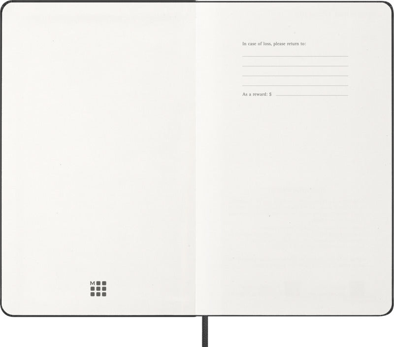 Agenda settimanale orizzontale 12 mesi formato L con copertina rigida Moleskine personalizzato con logo - Pubblienne