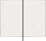 Agenda settimanale orizzontale 12 mesi formato L con copertina rigida Moleskine personalizzato con logo - Pubblienne