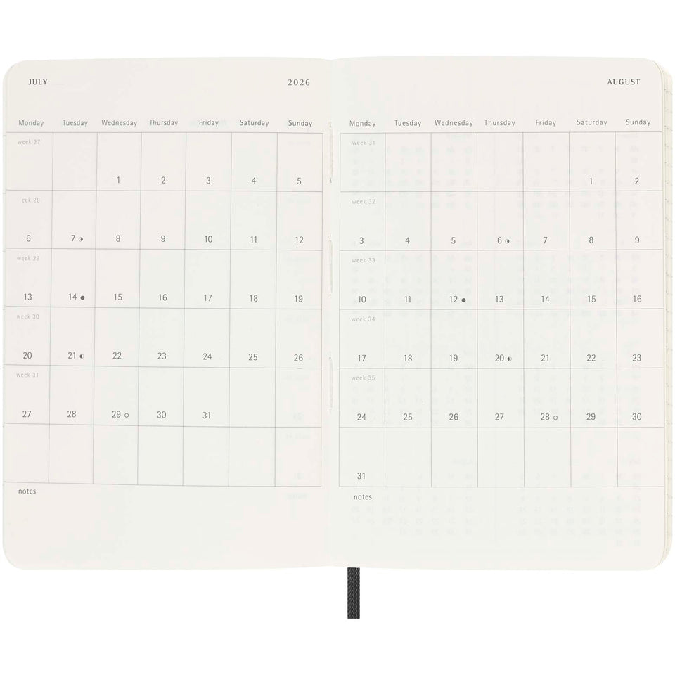 Agenda settimanale tascabile 12 mesi con copertina morbida Moleskine personalizzato con logo - Pubblienne