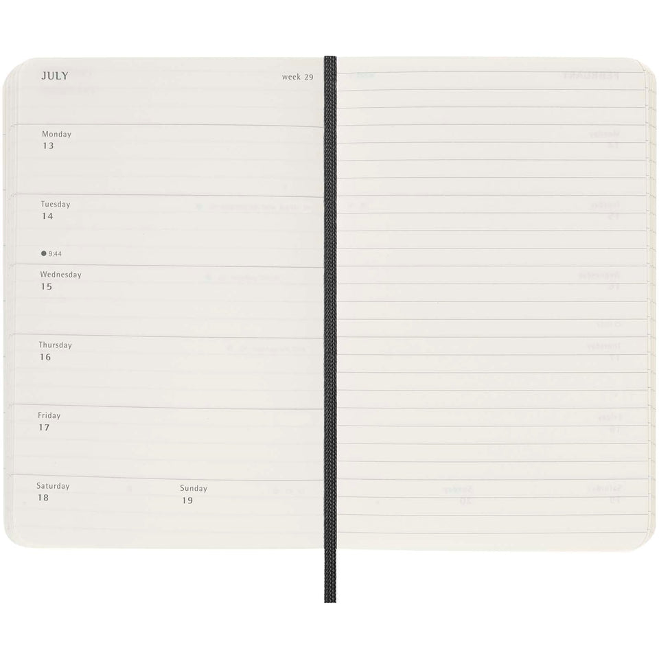 Agenda settimanale tascabile 12 mesi con copertina morbida Moleskine personalizzato con logo - Pubblienne