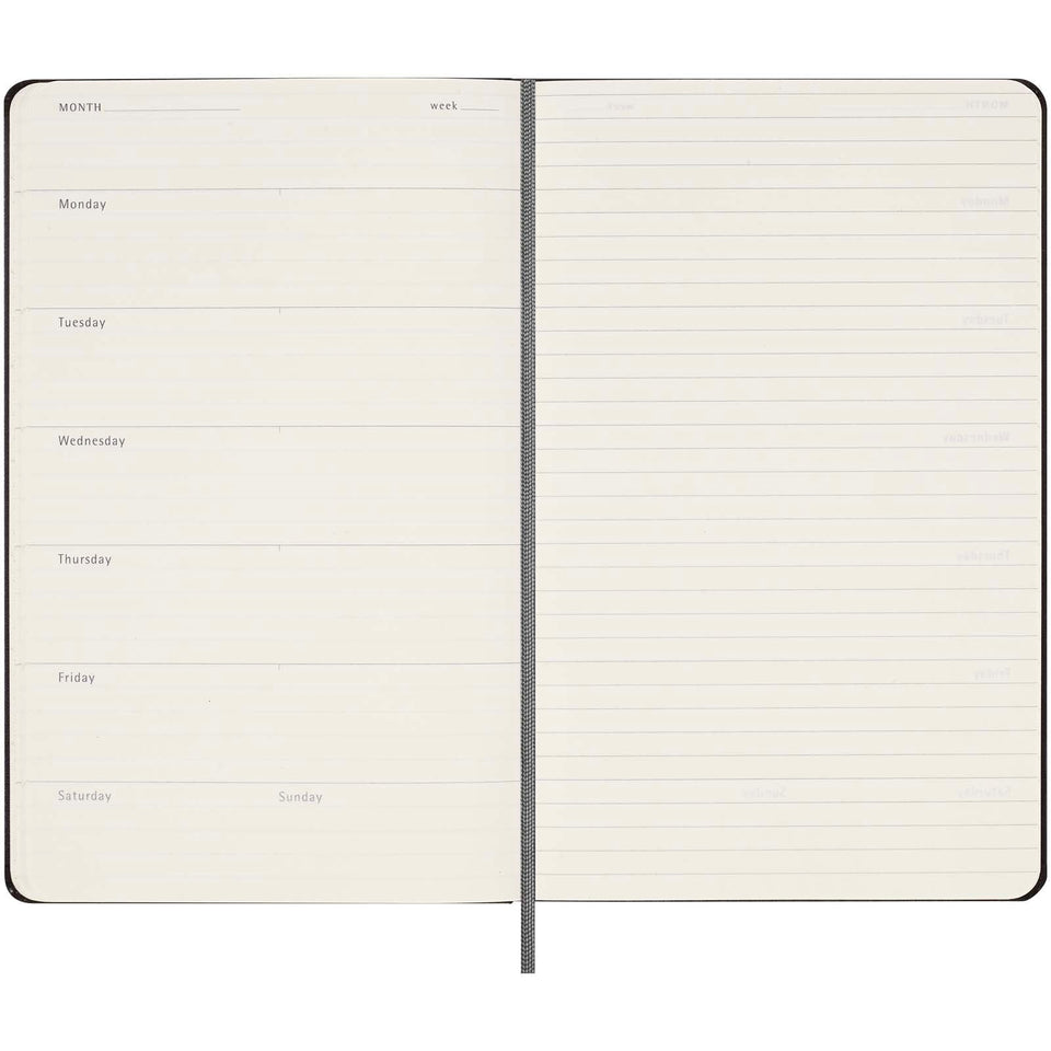 Agenda settimanale formato L con copertina rigida e senza data Moleskine personalizzato con logo - Pubblienne