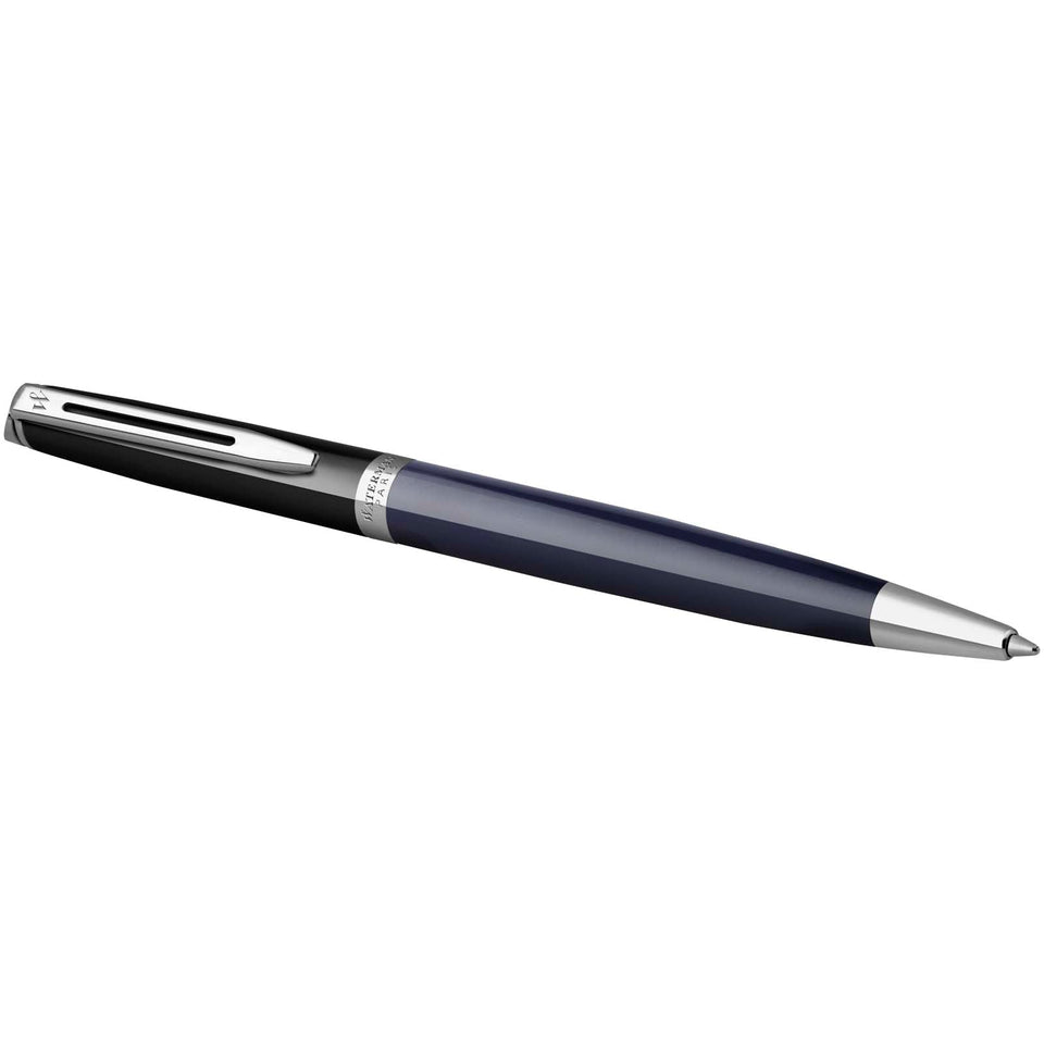Penna a sfera colorata con finiture in palladio Hemisphere (inchiostro blu) personalizzato con logo - Pubblienne