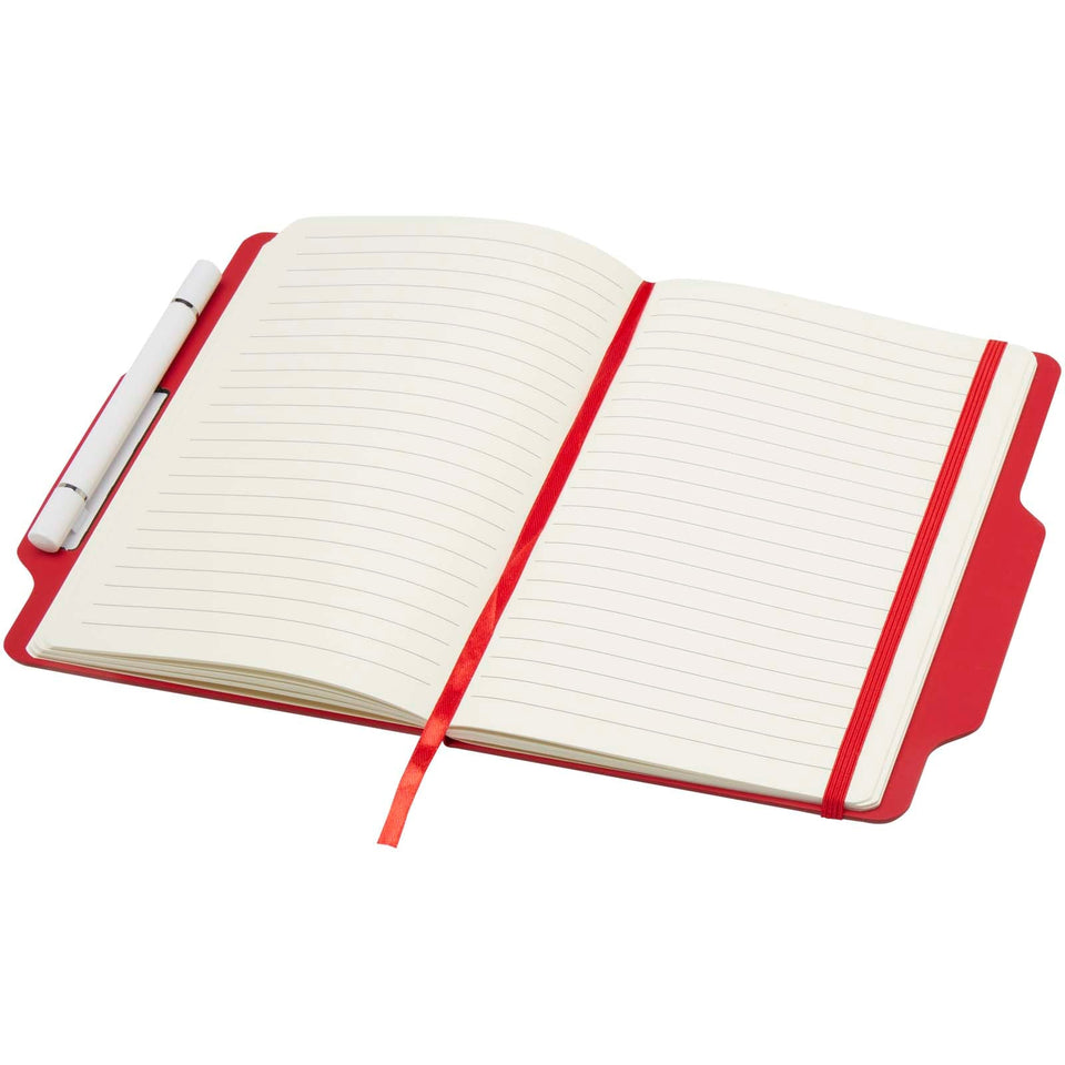 Blocco note formato A5 con copertina rigida e combinazione di penna e matita Nexus personalizzato con logo - Pubblienne