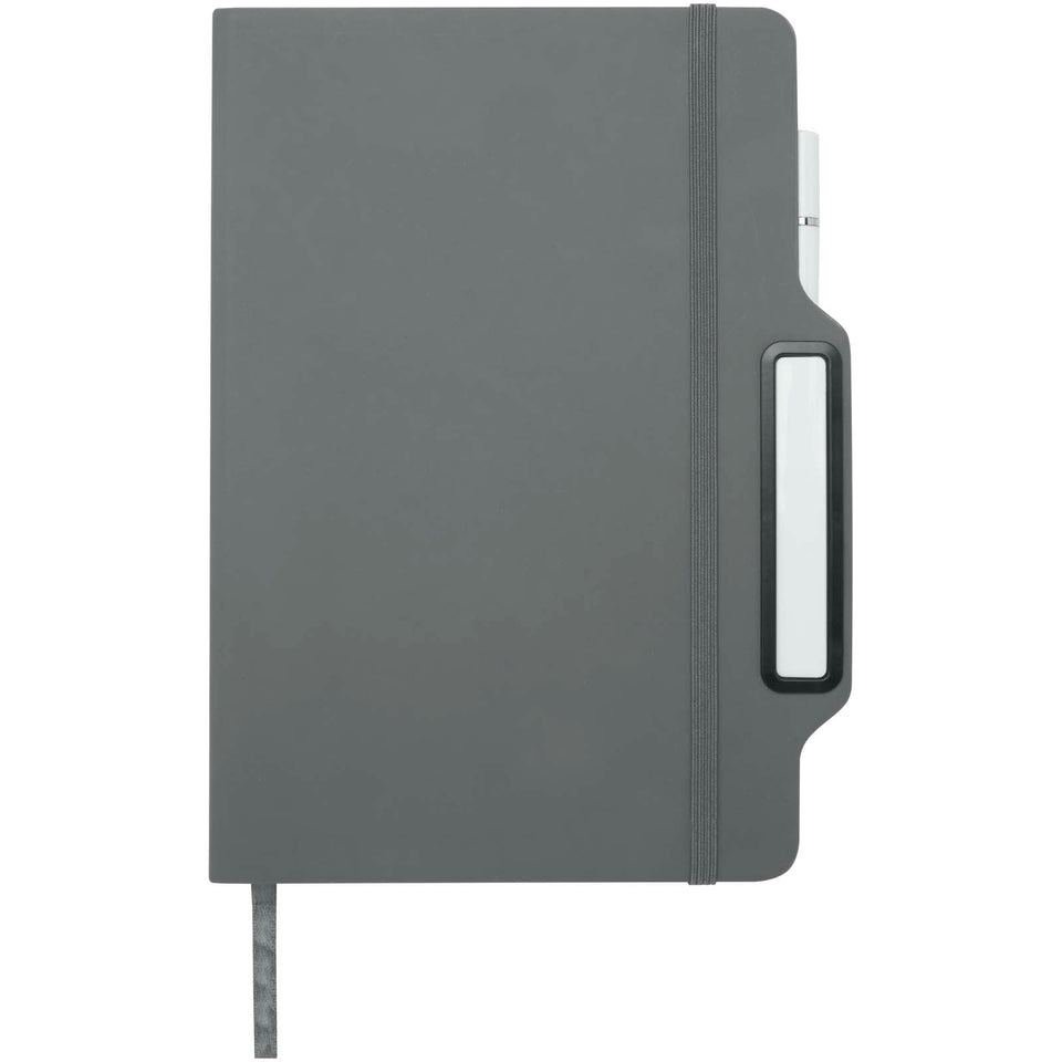 Blocco note formato A5 con copertina rigida e combinazione di penna e matita Nexus personalizzato con logo - Pubblienne