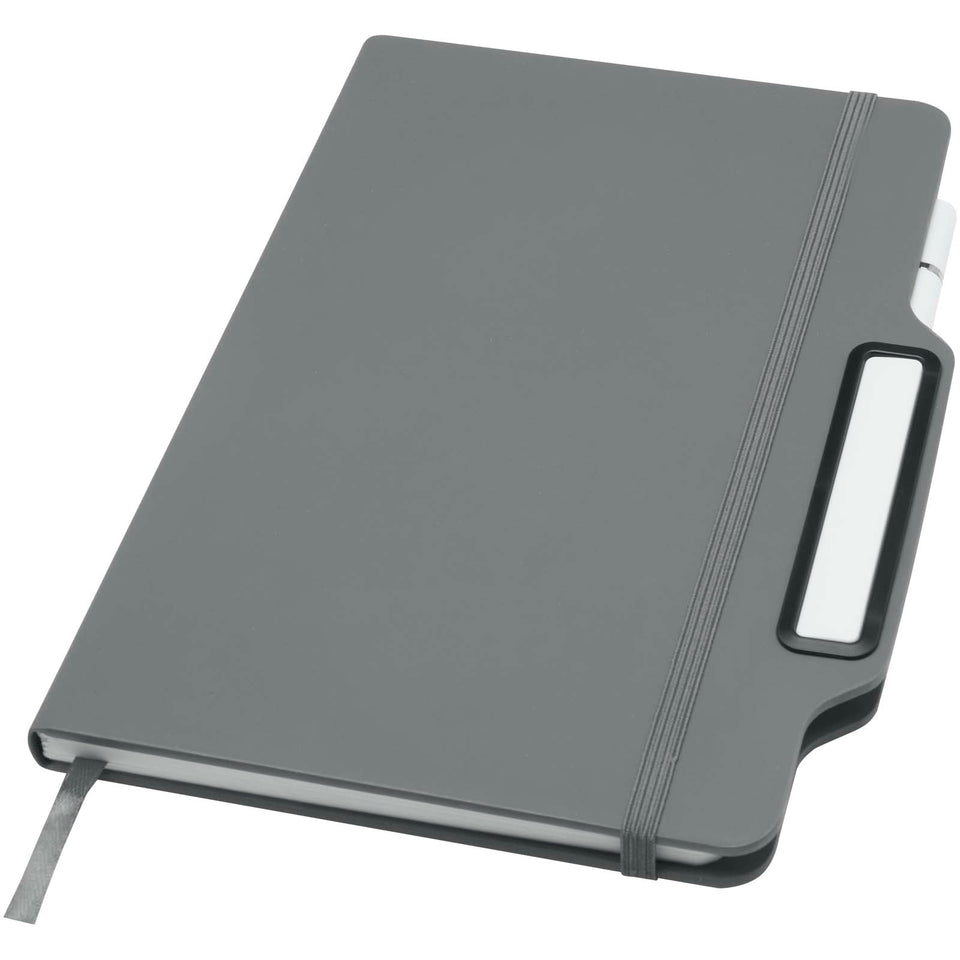 Blocco note formato A5 con copertina rigida e combinazione di penna e matita Nexus personalizzato con logo - Pubblienne