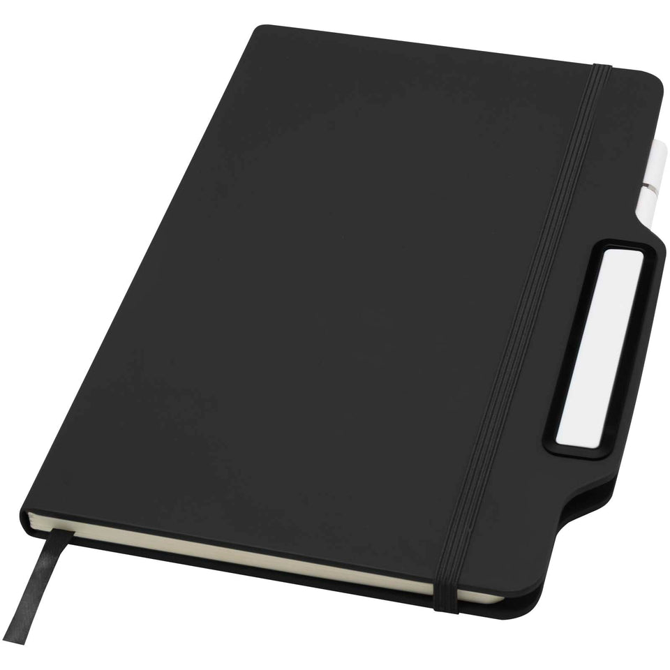 Blocco note formato A5 con copertina rigida e combinazione di penna e matita Nexus personalizzato con logo - Pubblienne