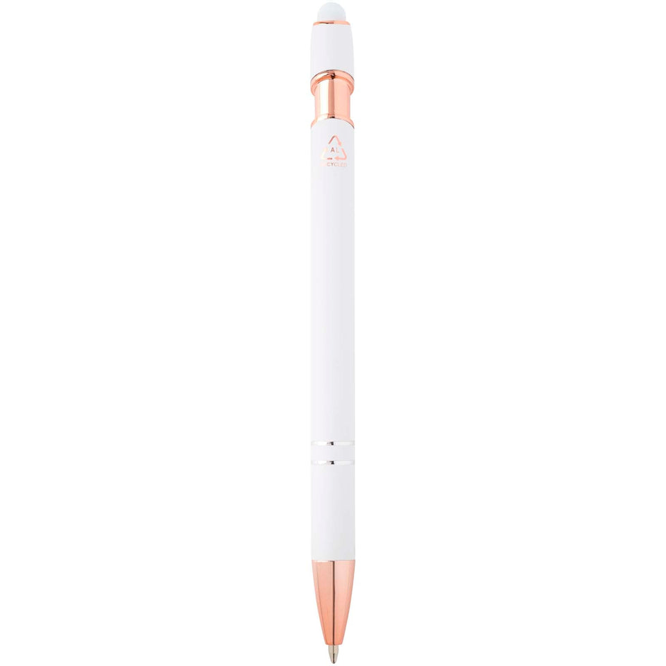 Penna a sfera con finitura oro rosa Nanna (inchiostro blu) personalizzato con logo - Pubblienne