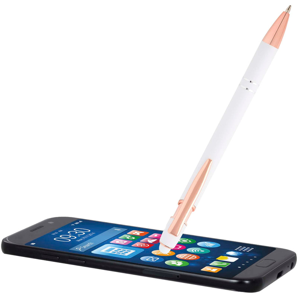 Penna a sfera con finitura oro rosa Nanna (inchiostro blu) personalizzato con logo - Pubblienne