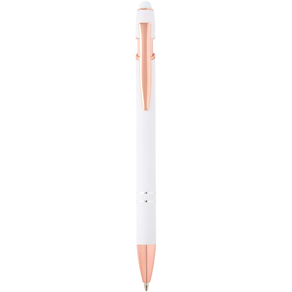 Penna a sfera con finitura oro rosa Nanna (inchiostro blu) personalizzato con logo - Pubblienne
